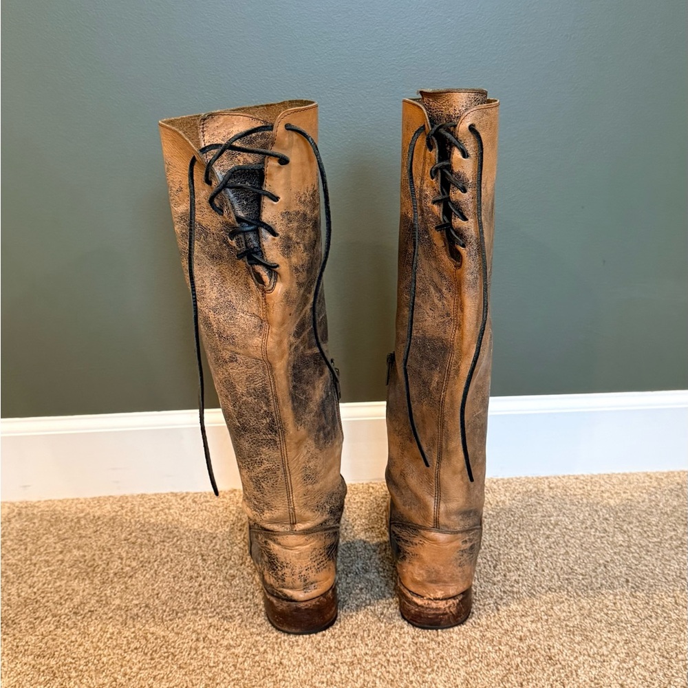 Bed STU Brown Leather Tall Boots